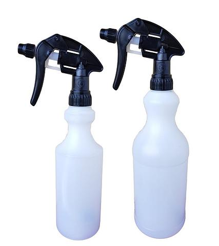 Durable Plastic Spray Bottles 500ml 1lt with Black Canyon Triggers