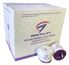 A&C Gentility Deluxe Toilet Roll 2 Ply 400 Sheet Embossed Scented Paper 48 rolls AC-9999