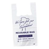 Reusable Checkout Plastic Carry Bag Heavy Duty 37um White Singlet Shopping Carry Bag Printed Colour Code Medium
