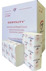 A&C Gentility Premium Interleaved Paper Towel Hand Towel 1 Ply 200 Sheets 20 Packs per Carton AC-4000