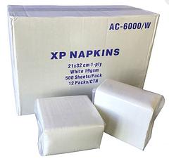 A&C Express Dispenser Napkin White 1 Ply (500 Sheets 12 Packs) 6000 Sheets per Carton AC-6000W