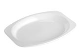 Genfac disposable Re-Usable Recyclable Plastic Plates &amp; Bowls White Many Sizes Oval Plate 245x330mm