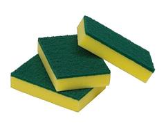 Sponge Scourer Regular Duty Green & Yellow Industrial Strength 150x100x30mm