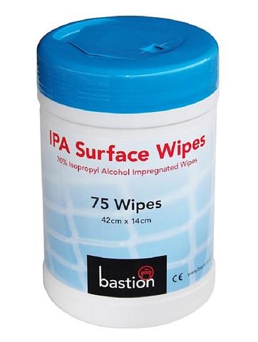 Bastion Isopropyl Alcohol Wipes IPA 70% Alcohol 75 sheets per Tub