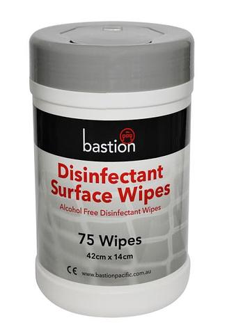 Bastion Disinfectant Surface Wipe Alcohol Free Wet Wipes 75 sheets tub