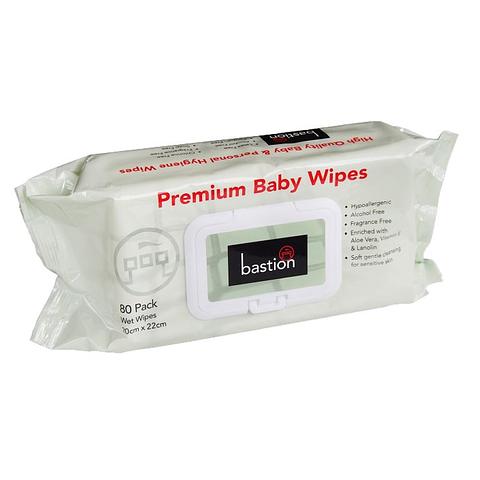 Bastion Premium Baby Wipes Alcohol Free Wipes 80 sheets pack