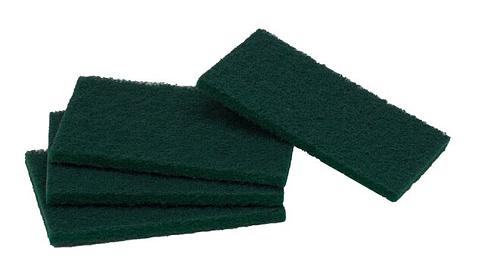 Scour Pads Regular Duty Green Scourer Pads 150mm x 100mm x 10mm High Quality &amp; S