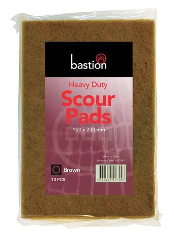 Scour Pads Heavy Duty Large Brown Scourer Pads 230mm x 150mm x 10mm High Quality &amp; Strength
