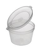 Takeaway Container Small Round Sauce Containers with Hinged Lids Clear 70ml