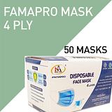 Premium Quality Disposable Face Mask 4ply Colour Blue Adjustable Nose Bar with Earloops