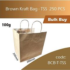 Paper Bag Carry Bags Brown Kraft Twisted Handle Various Sizes