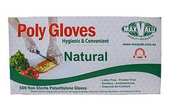 Maxvalu Polyethylene Poly Gloves Powder Free Disposable Gloves Latex-Free Clear Free-Size