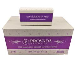 Provada Premium Ultraslim Paper Towel Hand Towel 2 Ply 150 Sheets 16 Packs per Carton 2402