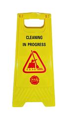 A-Frame Caution Safety Sign Lightweight and Compact Wet Floor Cleaning In Progress Yellow