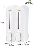 Dolphy ABS Plastic Liquid Hand Soap Dispenser Twin Set 300ml x 2 Capacity White or Black DSDR0043 DSDR0020