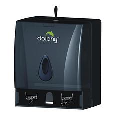 Dolphy ABS Plastic Multiple Types Paper Towel or Roll Towel Dispenser Transparent Black DPDR0051