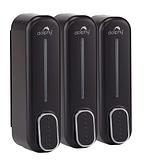 Dolphy ABS Plastic Liquid Hand Soap Dispenser Triple Set 300ml x 3 Capacity White DSDR0044 or Black DSDR0061