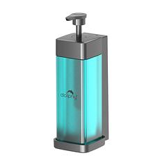Dolphy ABS Plastic Liquid Hand Soap Dispenser Push Pump 300ml Capacity Clear Black DSDR00136