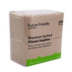 Future Friendly Kraft Quilted Dinner Napkins 2 ply 400x400mm 100pcs/pack 10 packs/ctn GT Fold or Quarter Fold