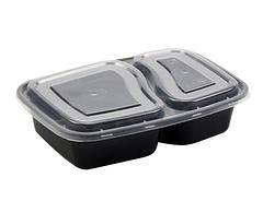 Rectangle Takeaway Container Lunch Box 2 Compartment Food Take Away Containers